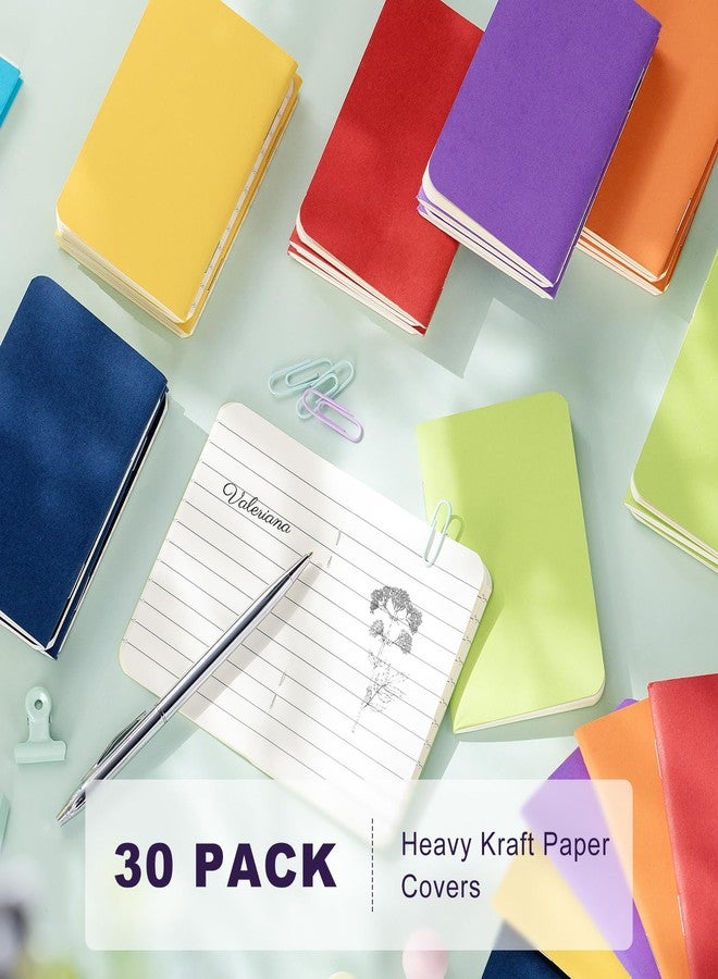 Lincia Bulk Pocket Notebook 2.5" x 4" Mini Notebooks First Day of School Small Wallet Notebooks Tiny Colored Purse Journals Lined Notepad for Student Back to School Supplies(Bright Color,30 Pcs) - Image 3